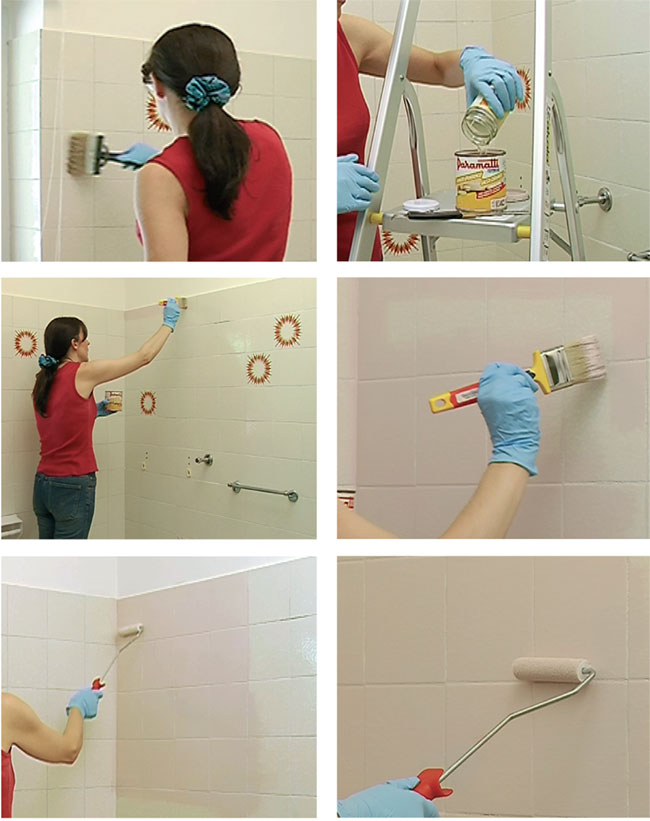 Pittura per piastrelle bricoportale: fai da te e bricolage Idee bagno senza piastrelle