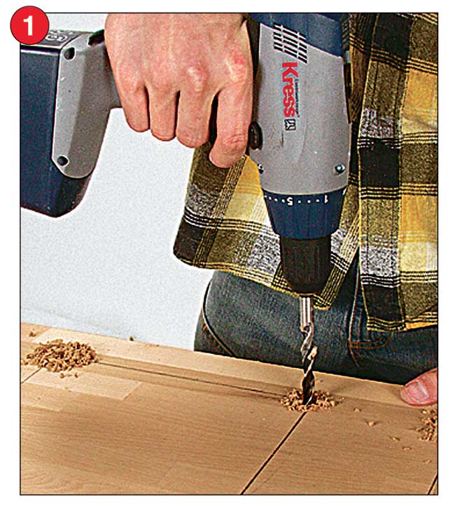 foratura del legno con trapano a batteria
