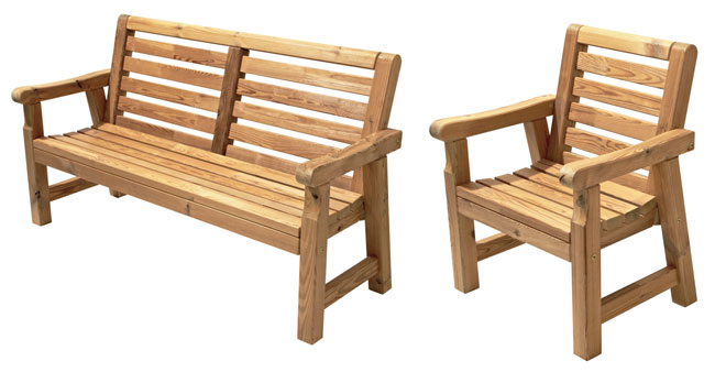 panca e sedia di legno