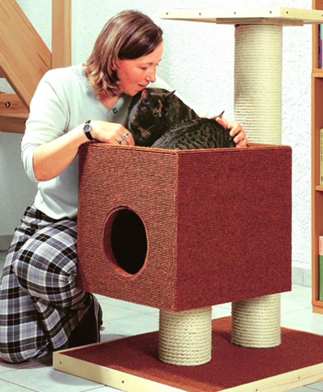 Tiragraffi Per Gatti 2 In 1 In Legno: Sisal Resistente E Gioco Appeso Per Felini