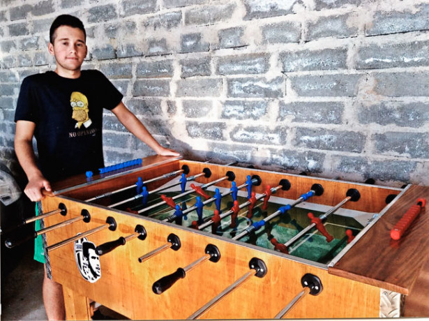 Biliardino e calcio balilla Calcio balilla da tavolo in legno gioco calcetto bam