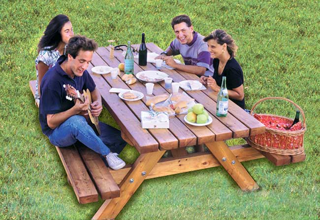 UNUS Tavolo da picnic per 4 bambini colore: naturale 90 cm tavolo da giardino con panche 
