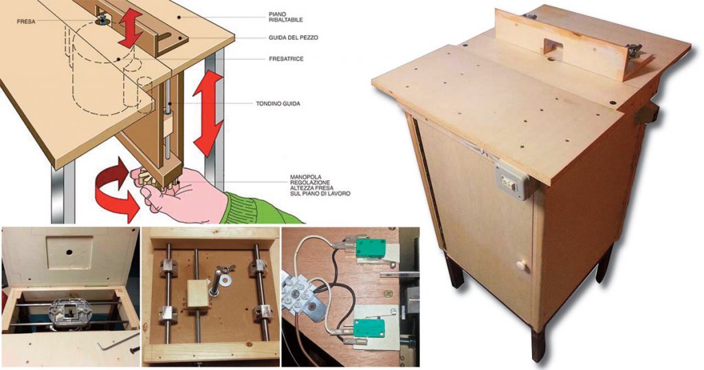 Kit Tavolo Elevatore Per Fresatrice – Piastra In Alluminio Con Sollevamento 0-57 Mm, Per Lavorazione Legno E Plastica