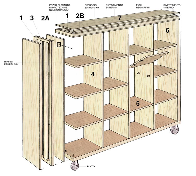 Scaffali per garage mobili fai-da-te Piani di costruzione / Lavorazione del  legno -  Italia
